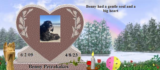Benny Petrakakos's Rainbow Bridge Pet Loss Memorial Residency Image