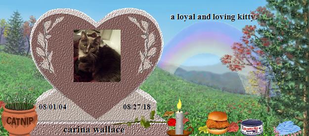 carina wallace's Rainbow Bridge Pet Loss Memorial Residency Image
