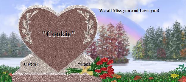 "Cookie"'s Rainbow Bridge Pet Loss Memorial Residency Image