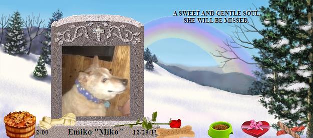 Emiko "Miko"'s Rainbow Bridge Pet Loss Memorial Residency Image
