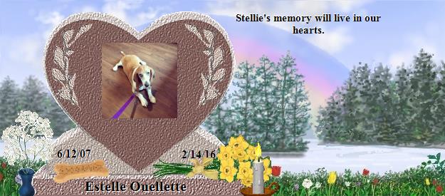 Estelle Ouellette's Rainbow Bridge Pet Loss Memorial Residency Image
