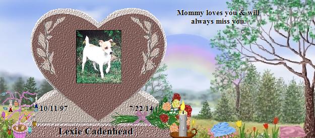 Lexie Cadenhead's Rainbow Bridge Pet Loss Memorial Residency Image